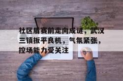 社区盾赛前走向成谜，武汉三镇扳平良机，气氛紧张，控场能力受关注的简单介绍-ewc直播入口